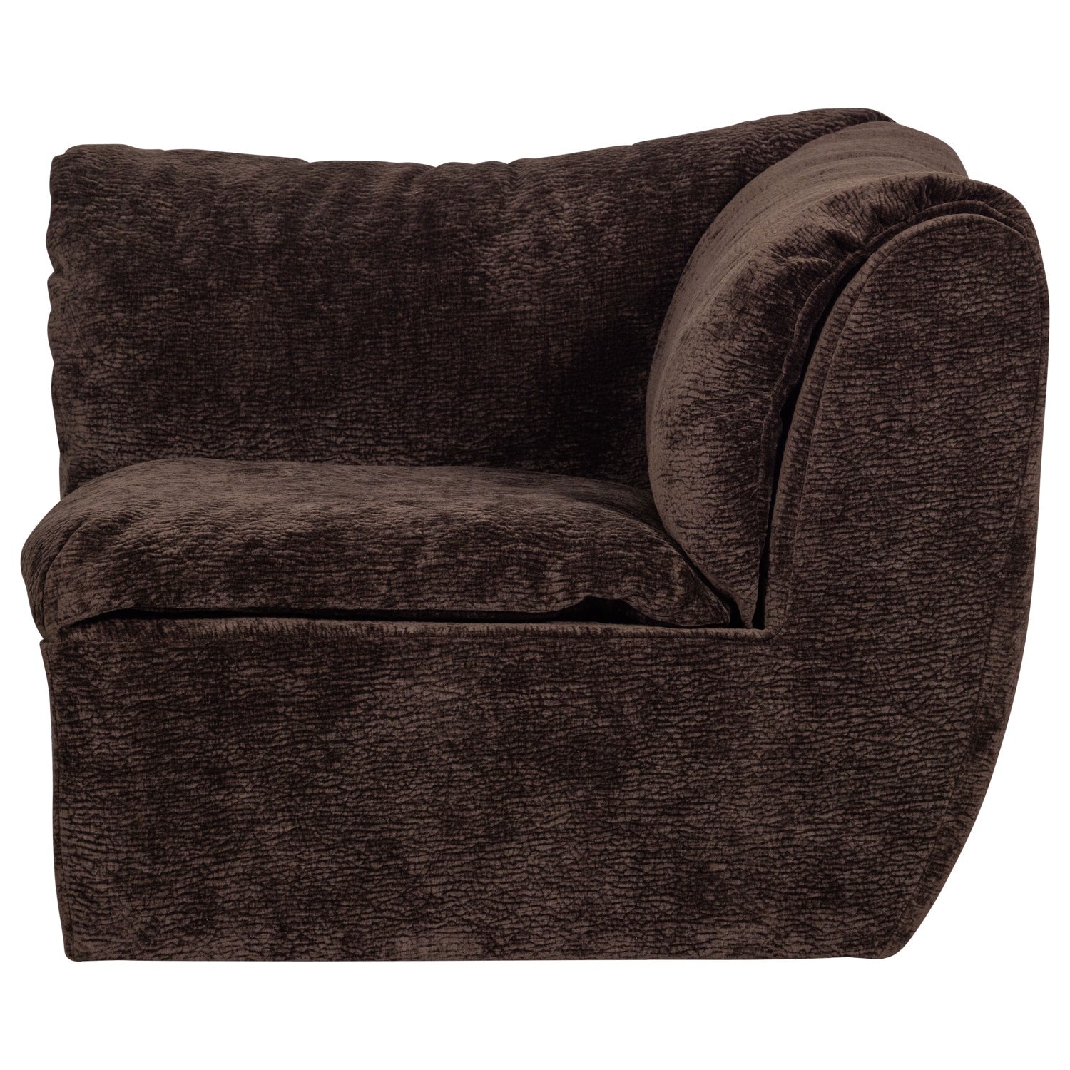 Sofa modułowa BAGGY 3D - element narożny ciemnobrązowy