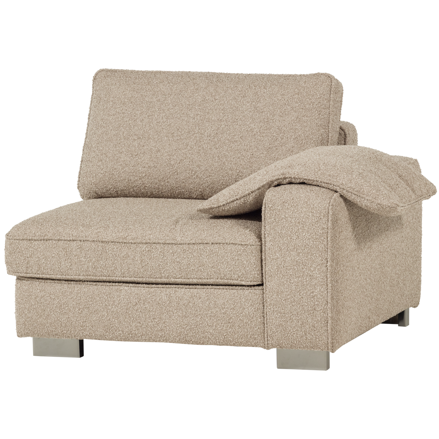Sofa LAZY - moduł końcowy prawostronny piaskowy bouclé – Woood
