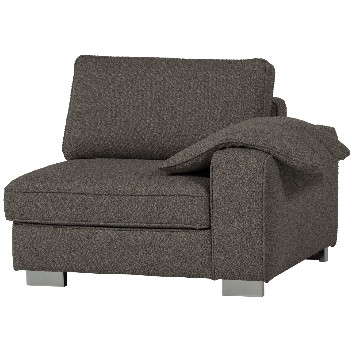 Sofa LAZY - right-side end module in anthracite bouclé