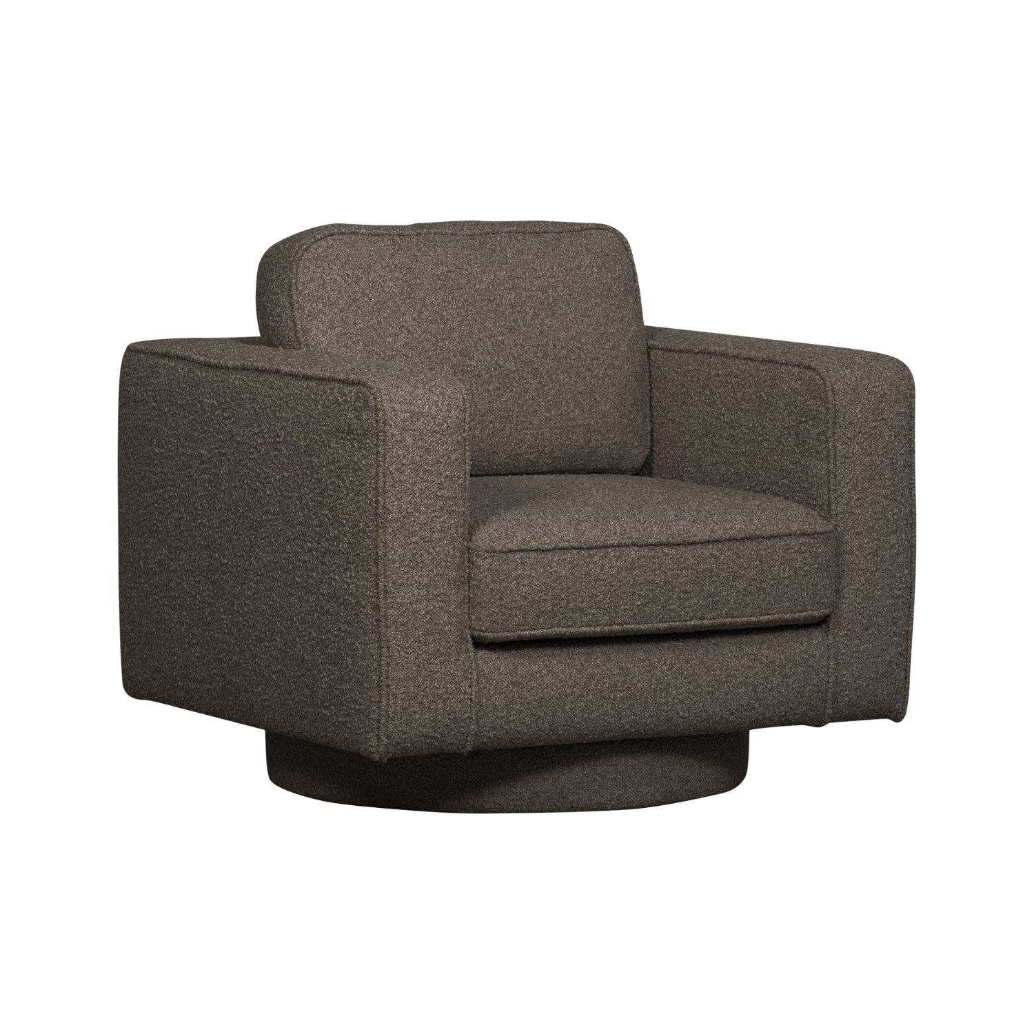 Fotel obrotowy LAZY antracytowy bouclé – Woood