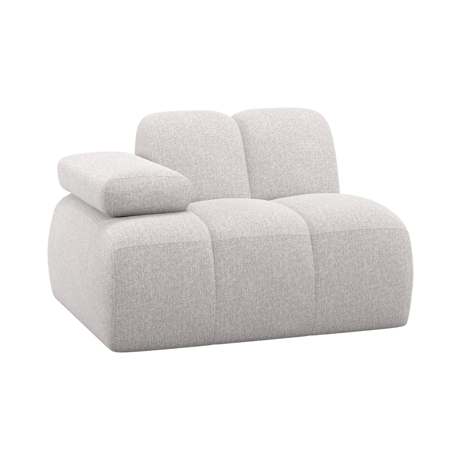 Sofa modułowa MOJO - element lewostronny ecru bouclé – Woood