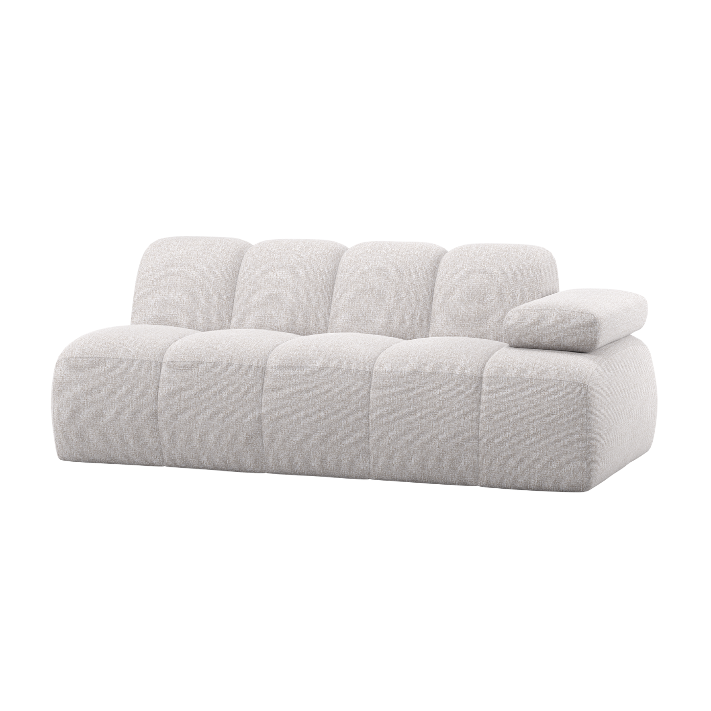 Sofa modułowa MOJO - element 2-osobowy prawostronny ecru bouclé