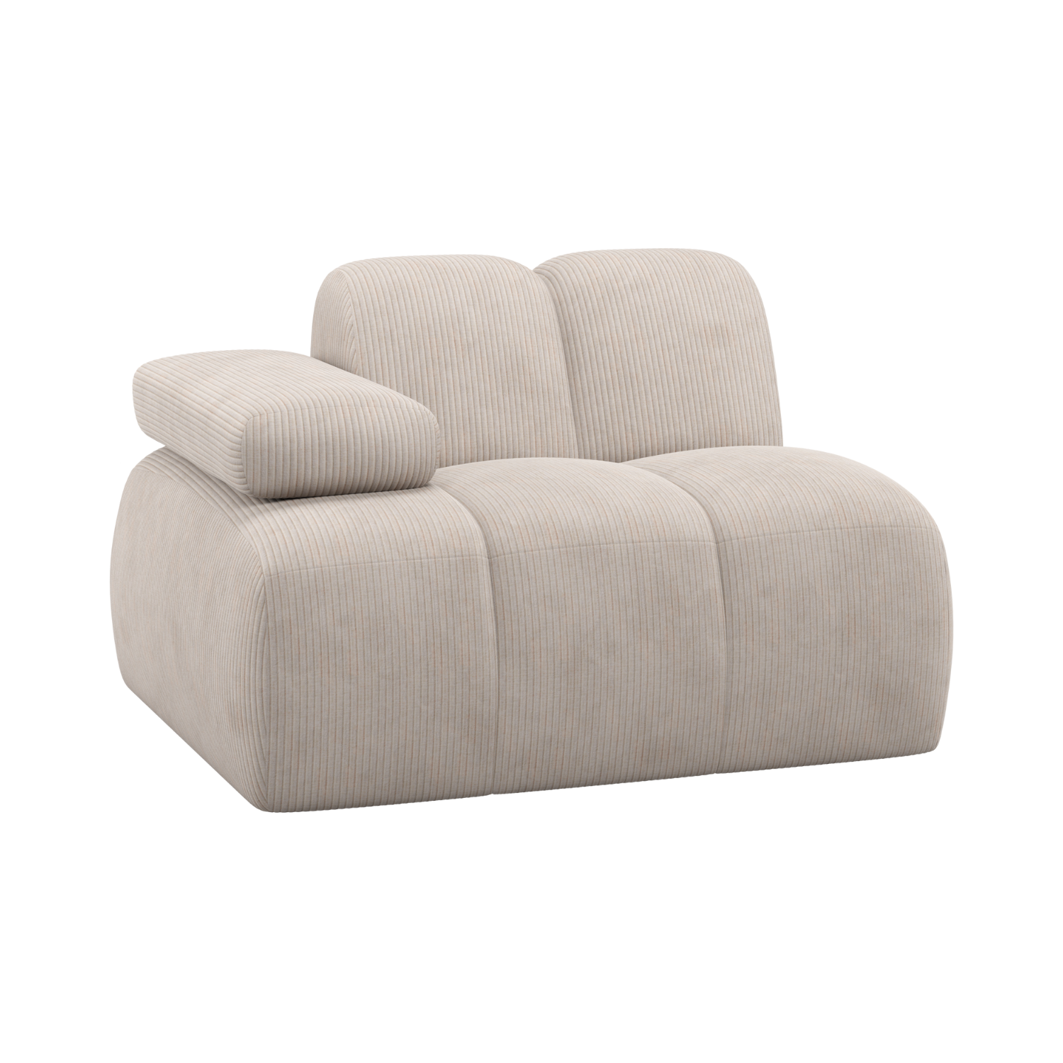 Sofa modułowa MOJO - element lewostronny ecru sztruks