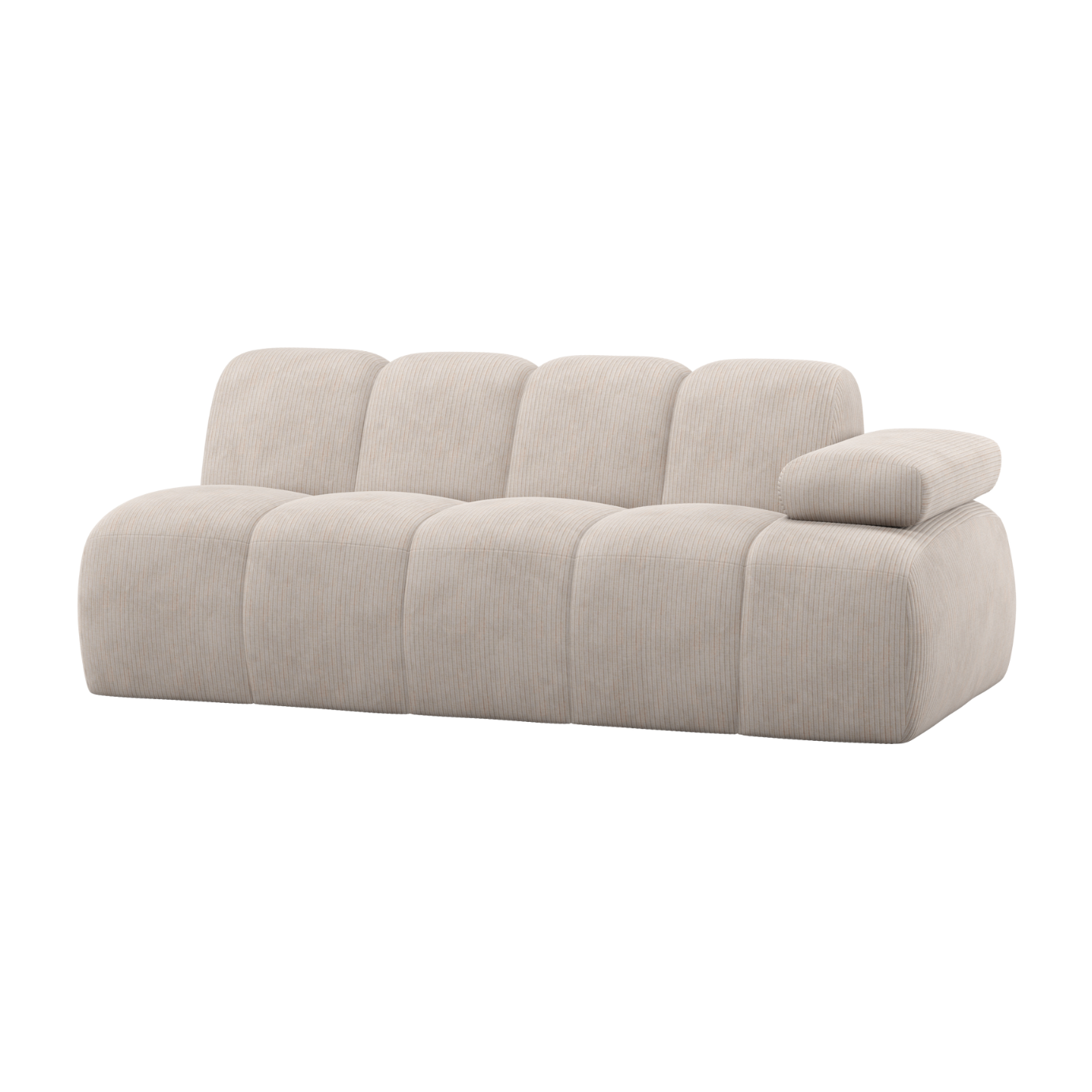 Sofa modułowa MOJO - element 2-osobowy prawostronny ecru sztruks