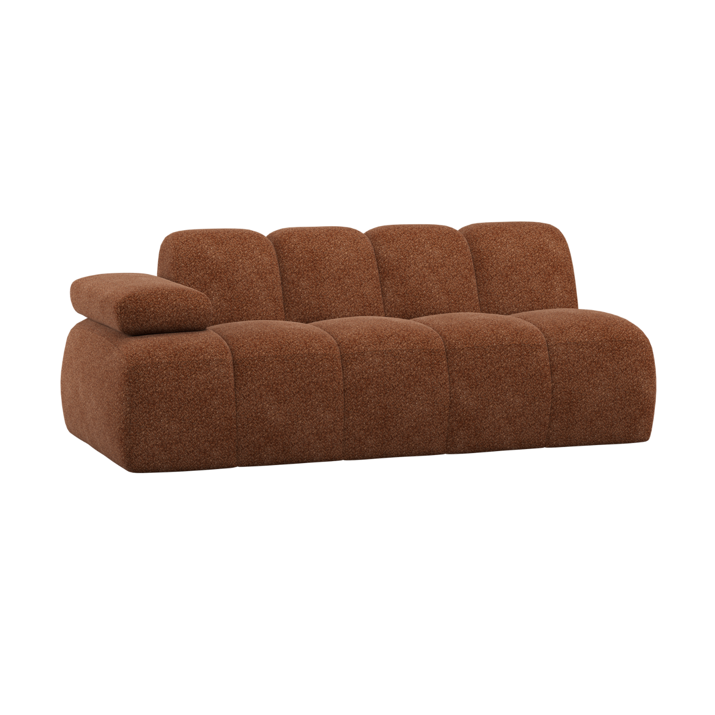 Sofa modułowa MOJO - element 2-osobowy lewostronny rdzawy brązowy baranek