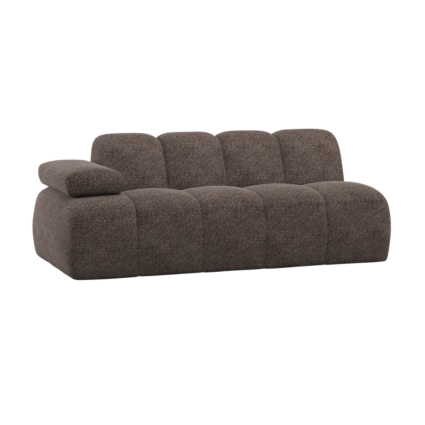 Sofa modułowa MOJO - element 2-osobowy lewostronny brązowy baranek