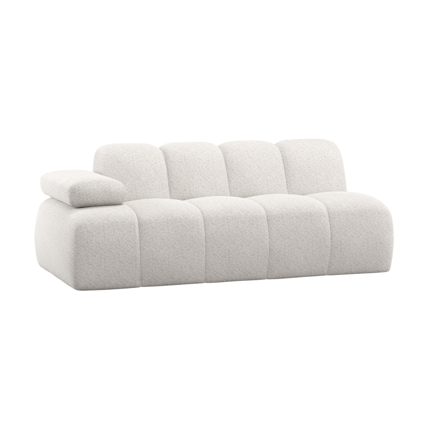 Sofa modułowa MOJO - element 2-osobowy lewostronny ecru baranek