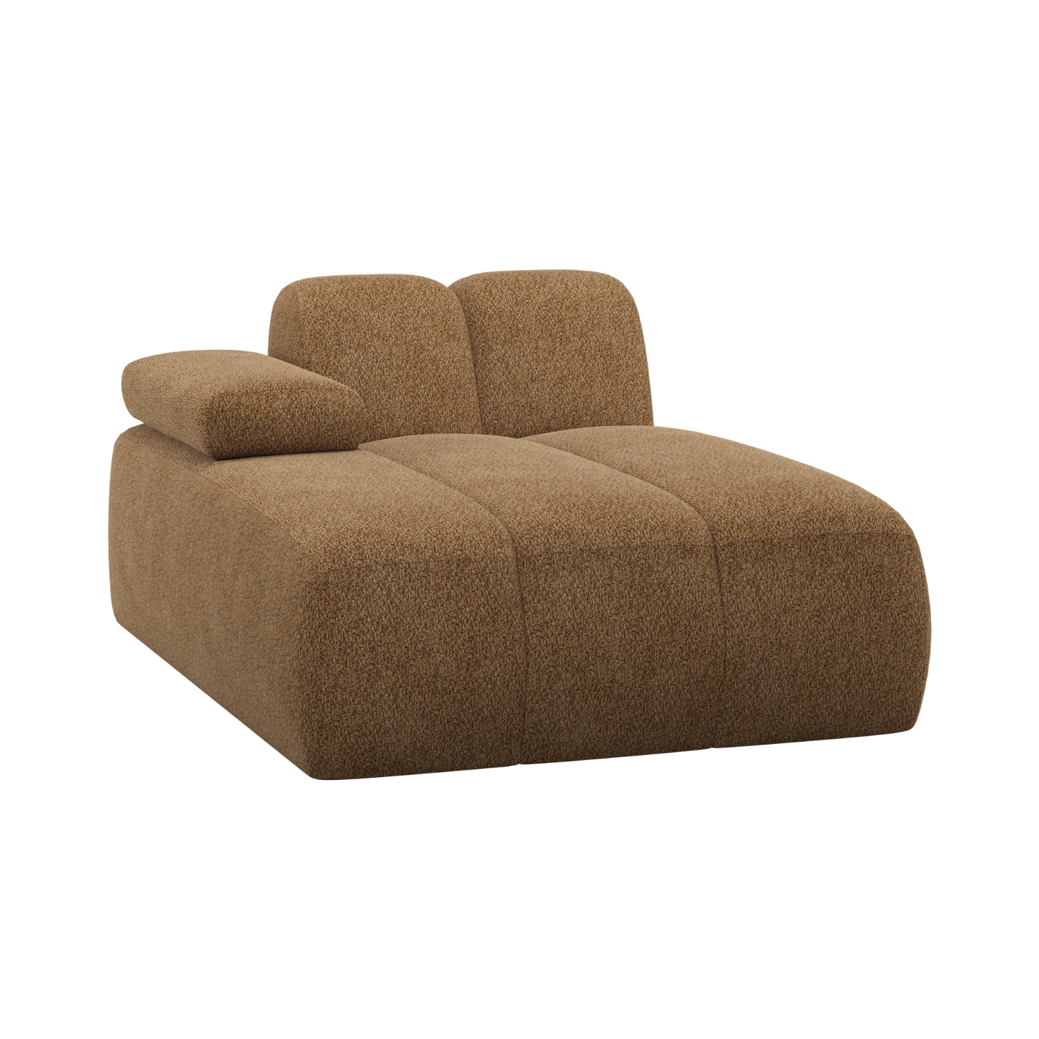 Modulares Sofa MOJO - linksseitiger Chaiselongue in honigfarbenem Schafsfell