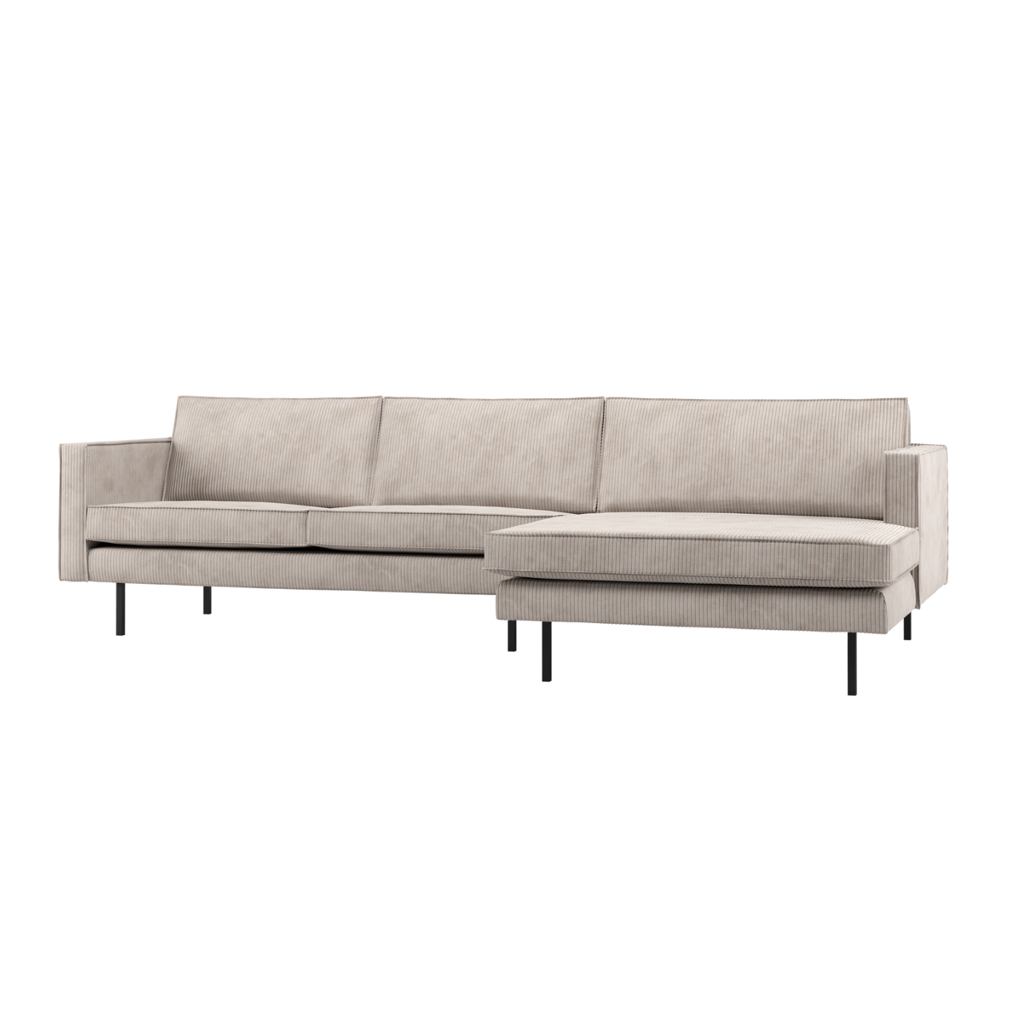 Right-facing Corner Sofa RODEO ecru corduroy