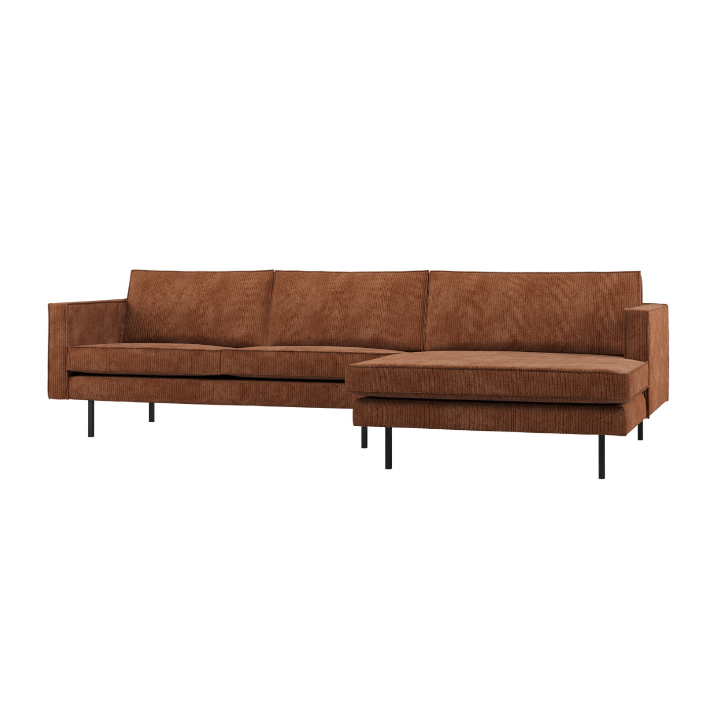 Right-facing Corner Sofa RODEO Rusty Brown Corduroy