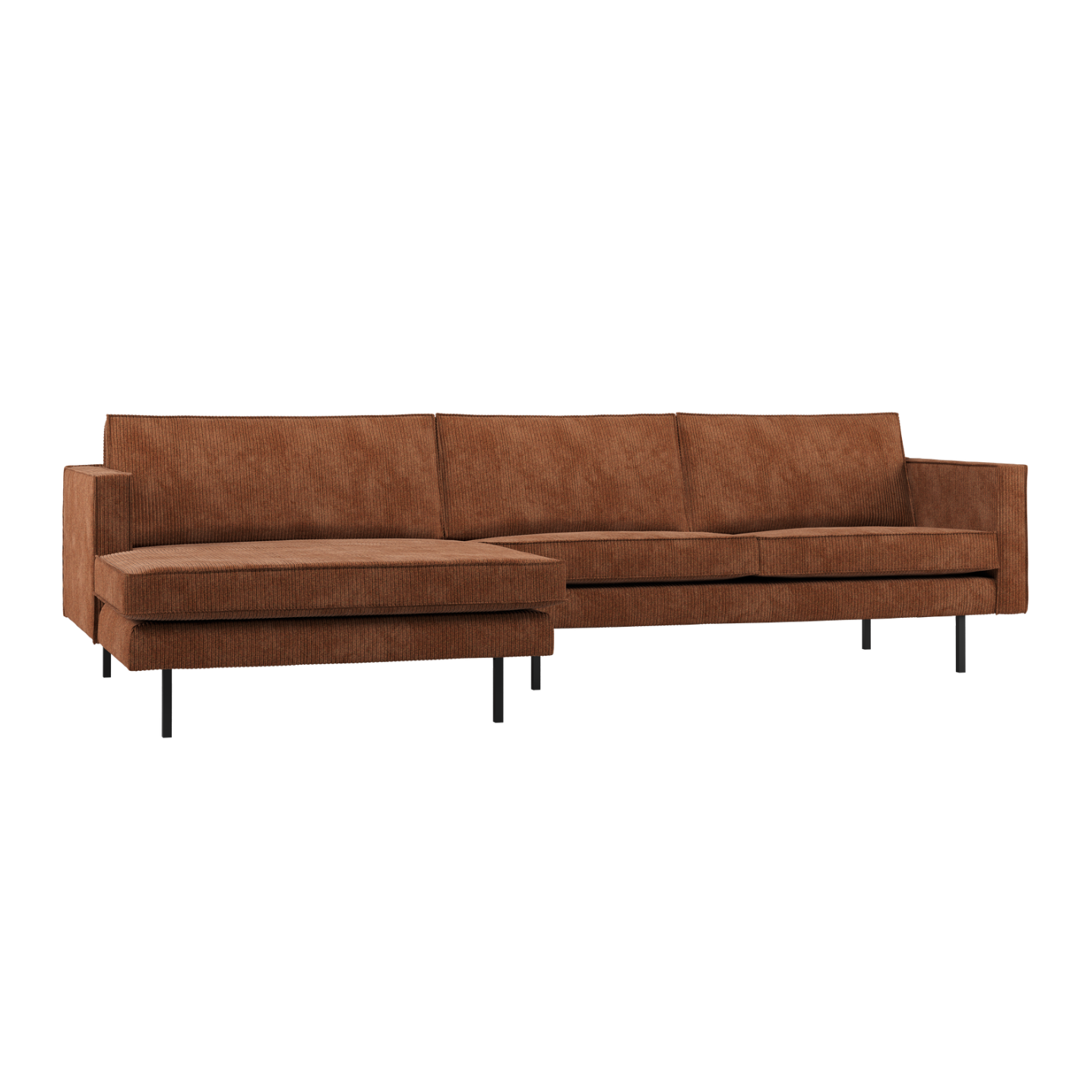 Left-facing Corner Sofa RODEO Rusty Brown Corduroy