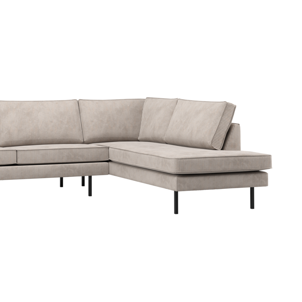 Right-facing corner sofa RODEO ecru corduroy