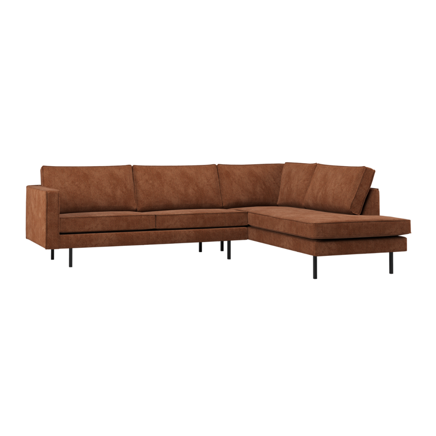 Sofa mit rechter Ecke RODEO rostbraun Cord