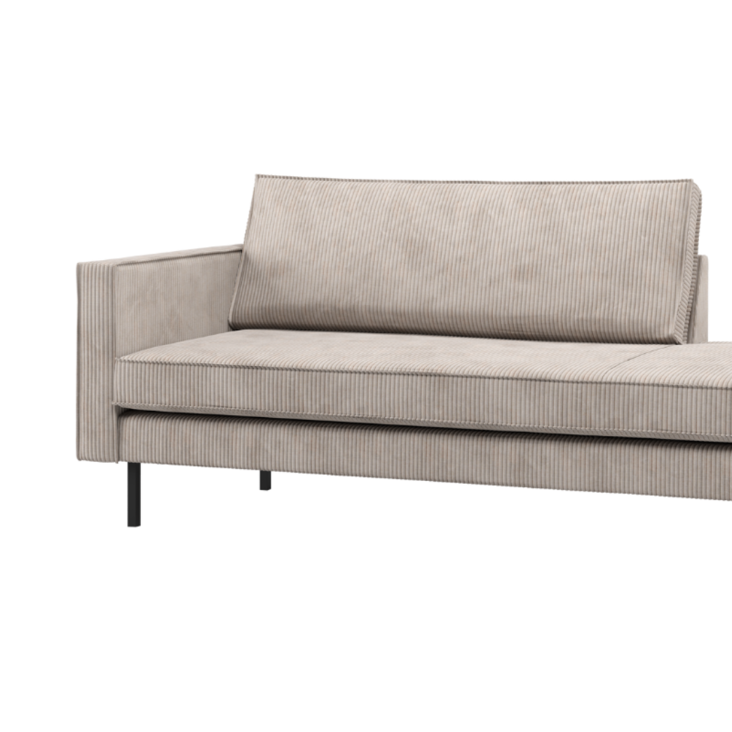 Left-facing RODEO ecru corduroy chaise longue