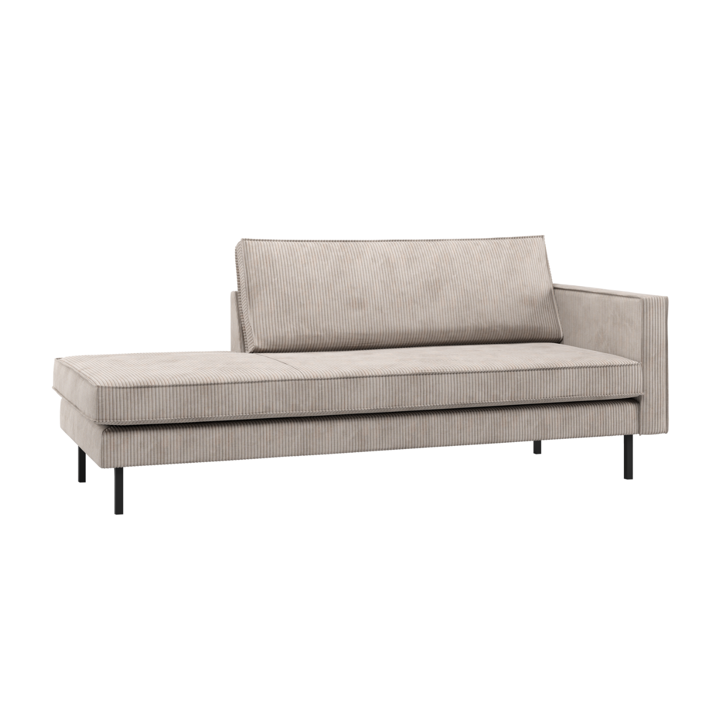 Right-facing chaise longue RODEO ecru corduroy