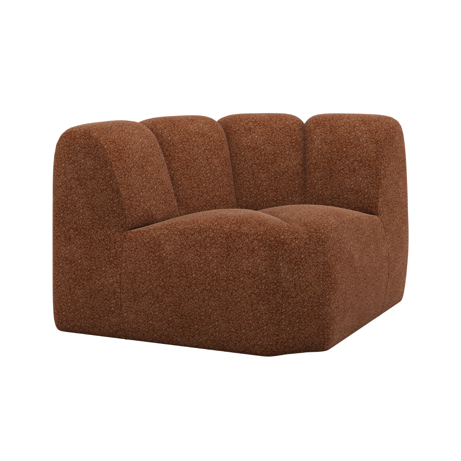 Modulares Sofa MOJO - Eckelement rostbraun Schafswolle