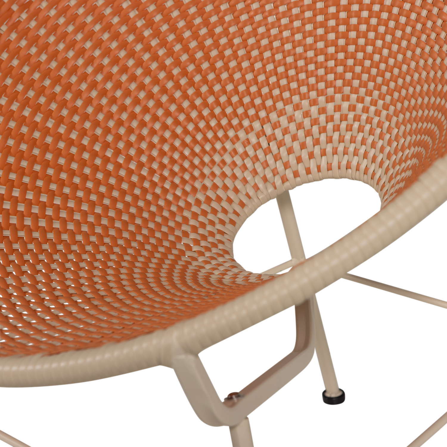 Fotel ogrodowy KAZOUN pomarańczowy z beżową podstawą