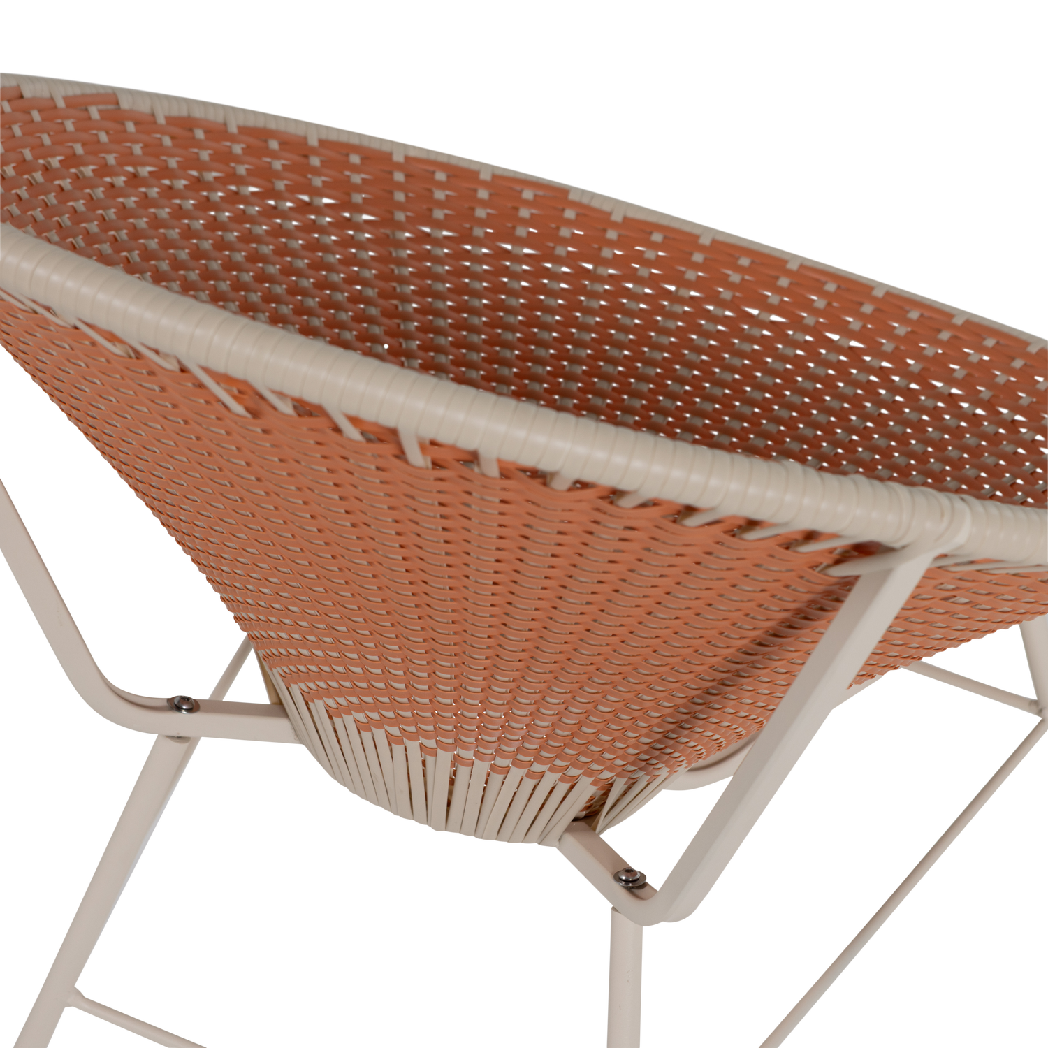 Fotel ogrodowy KAZOUN pomarańczowy z beżową podstawą