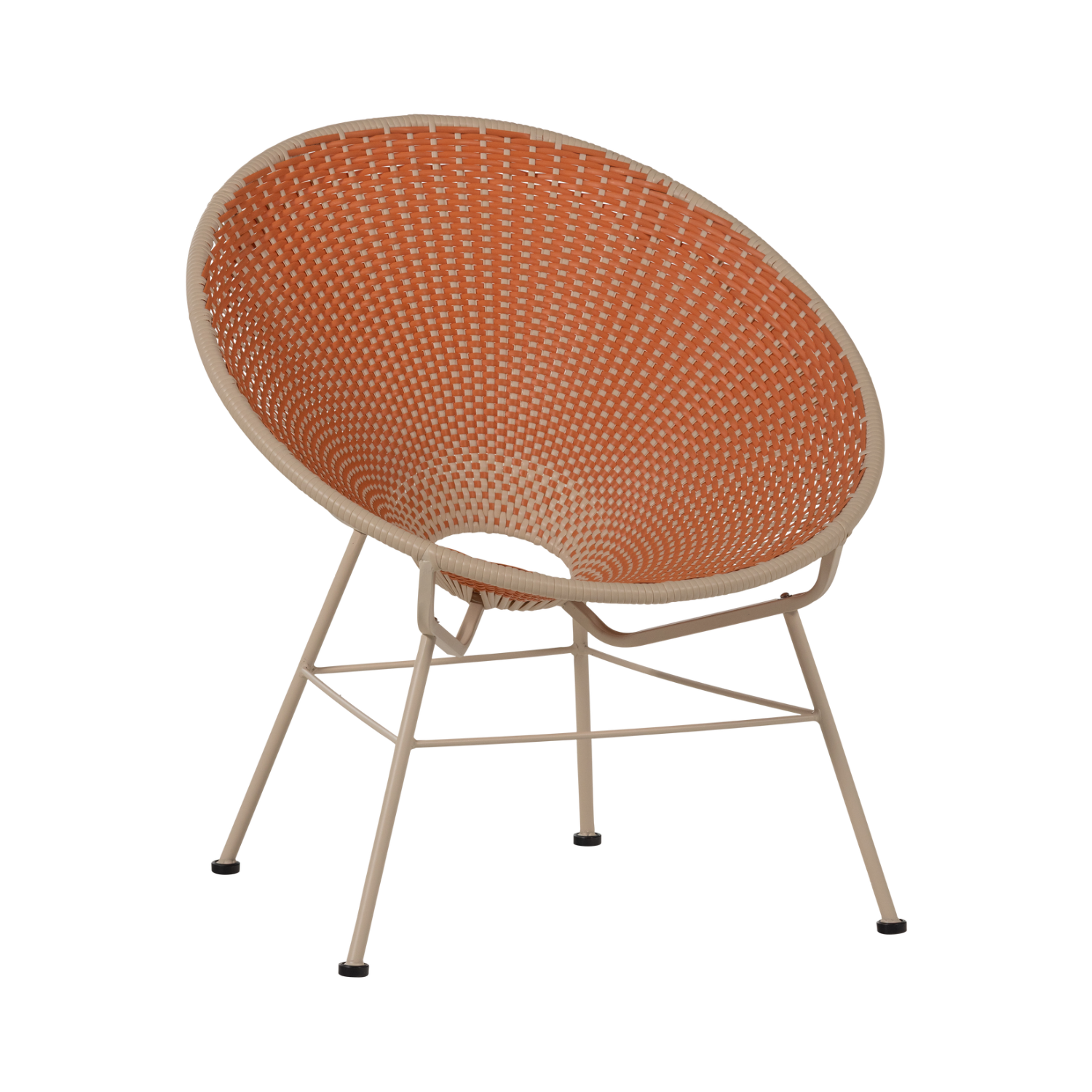 Fotel ogrodowy KAZOUN pomarańczowy z beżową podstawą