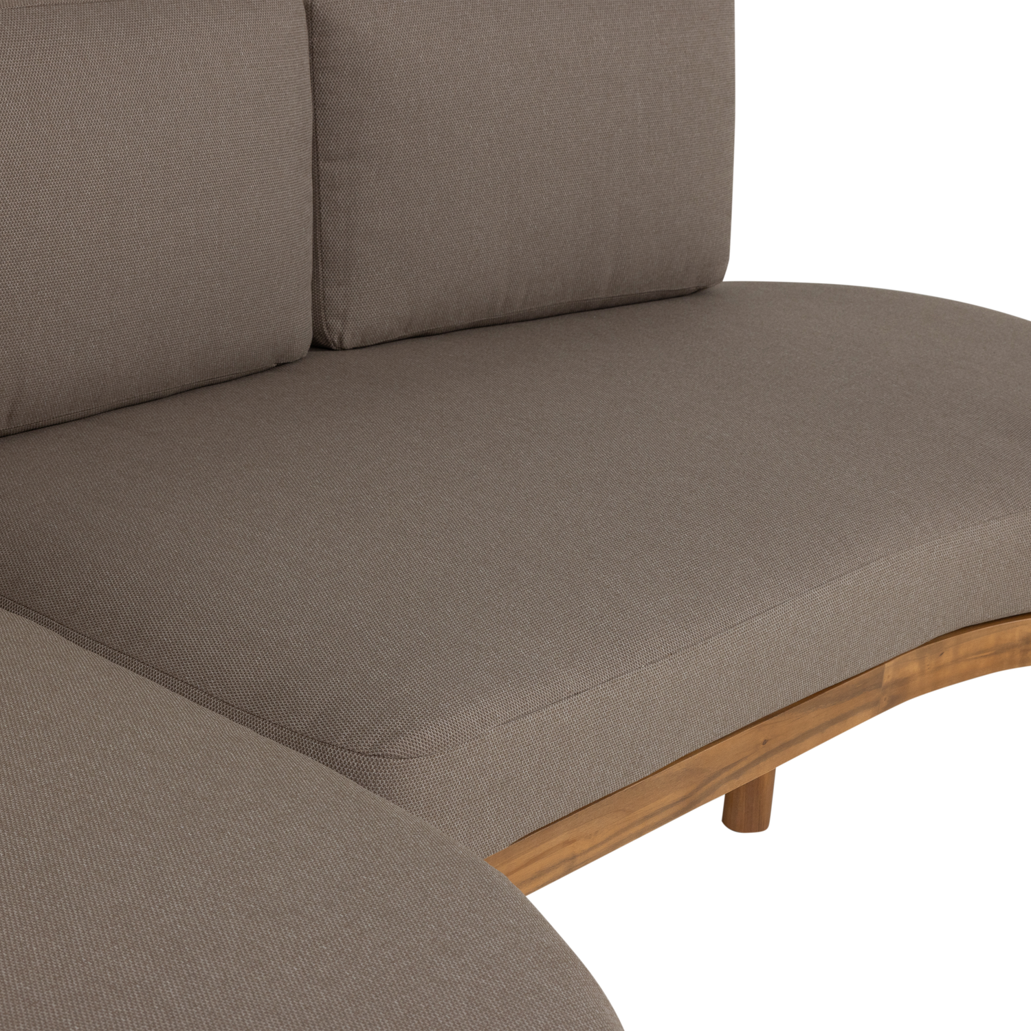 Linksseitige Gartenliege ZINTO in Grau mit Akazienholzgestell