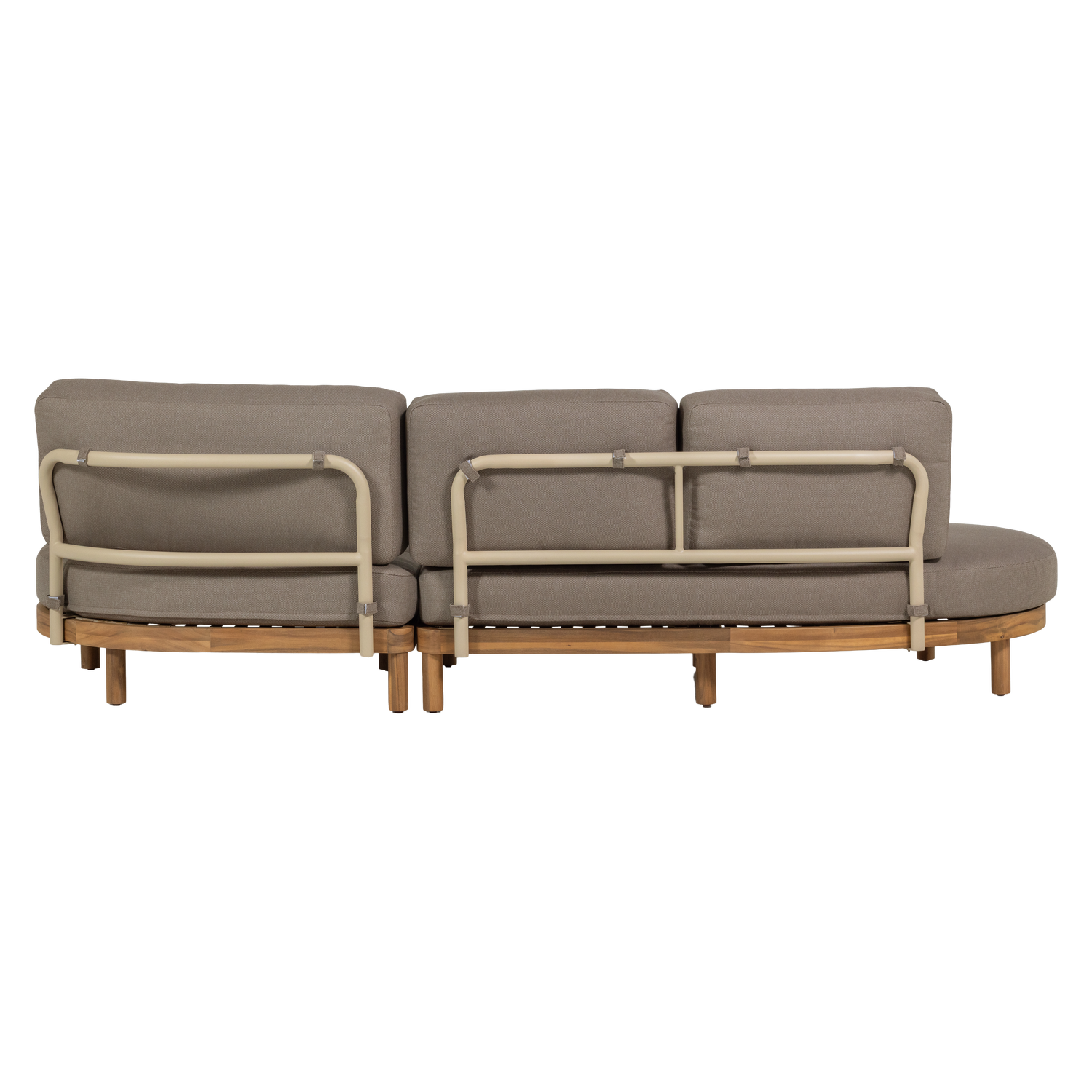 Rechtsseitige Gartenliege ZINTO in Grau mit Akazienholzgestell