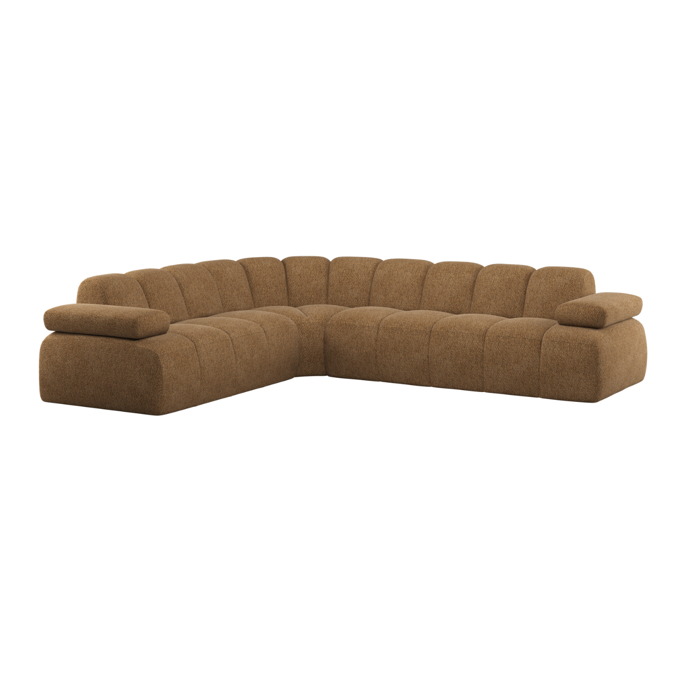 Left-facing modular sofa for 6 people MOJO honey lamb