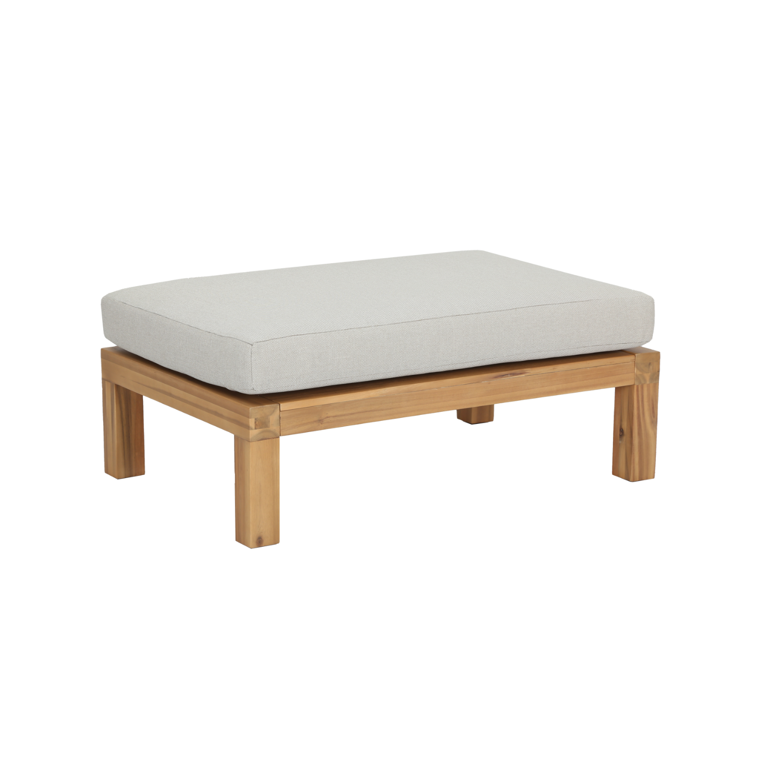 Puff für den Außenbereich RELAX beige mit Akazienbasis