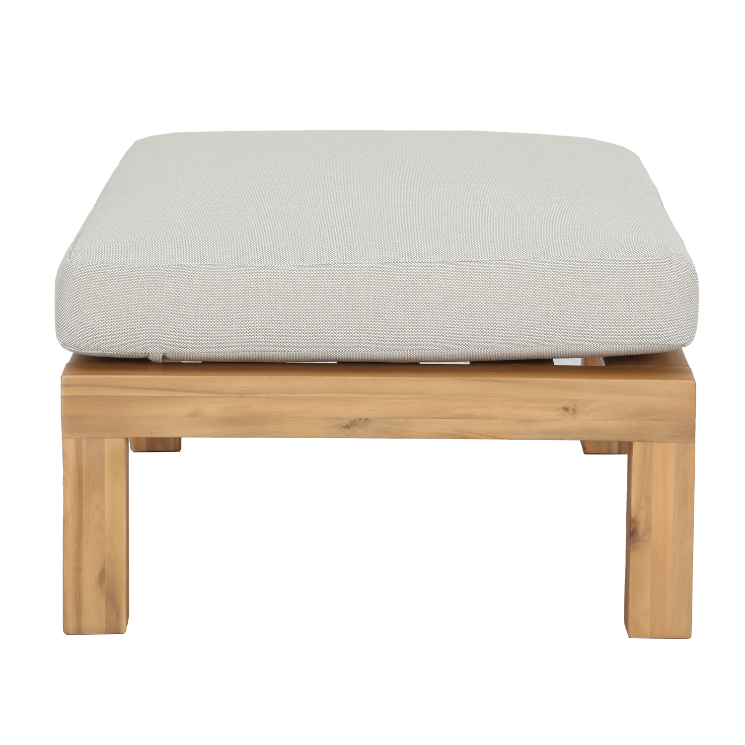 Puff für den Außenbereich RELAX beige mit Akazienbasis