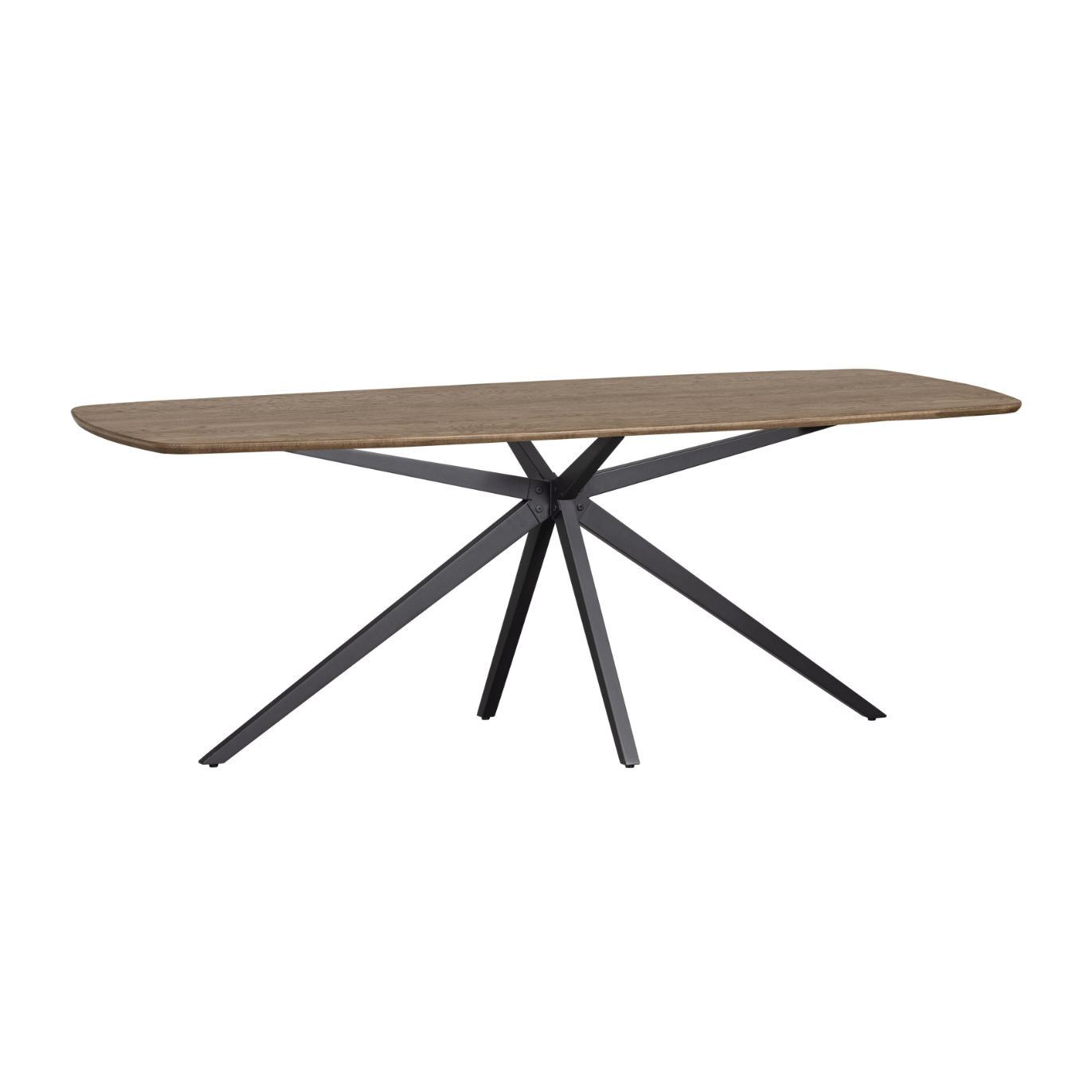 TABLO DANISH Table in Dark Oak Wood with Black Base