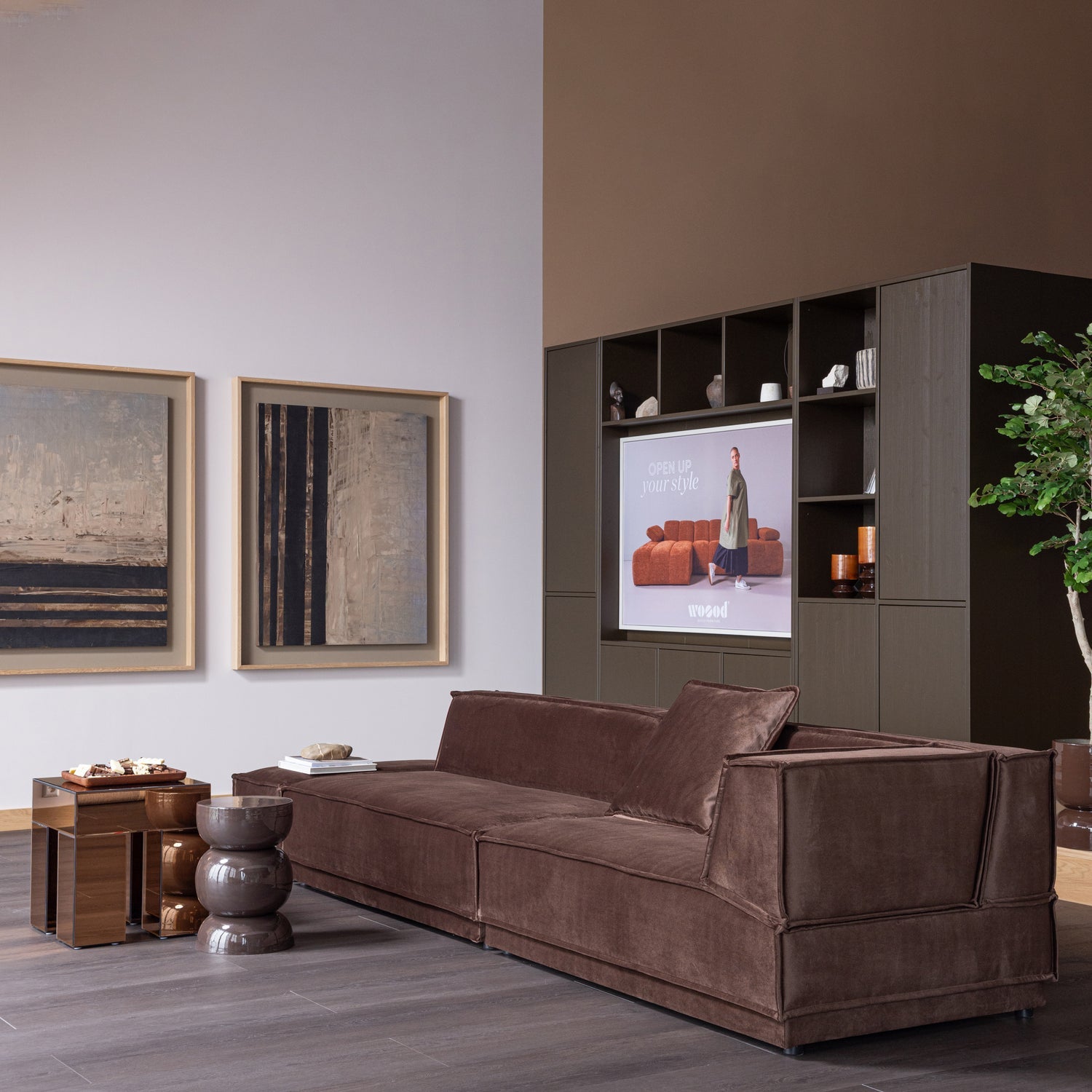 Stolik boczny BRENO brązowy