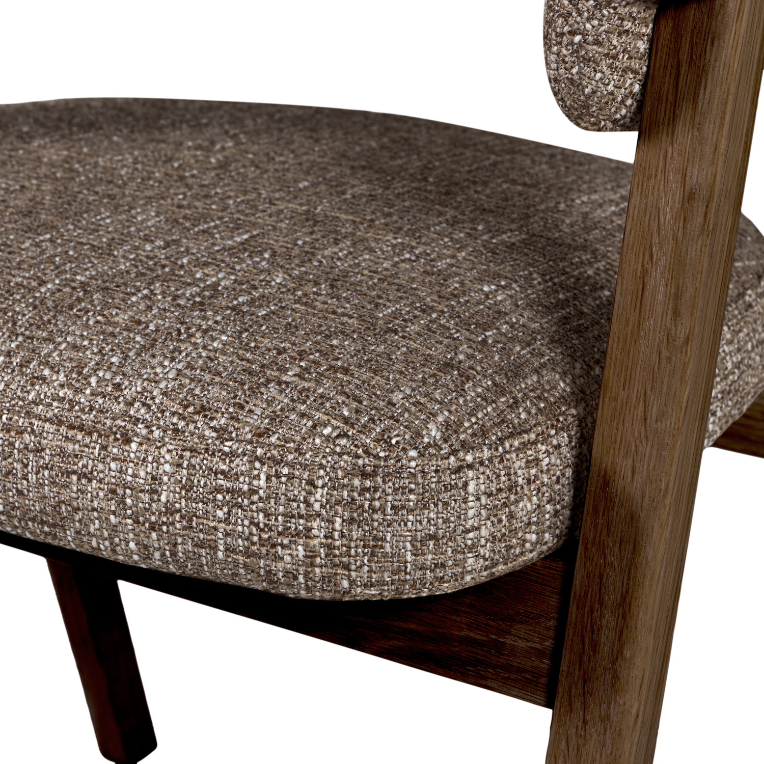 Krzesło z podłokietnikami TUNAR brązowy z ciemnobrązową drewnianą podstawą