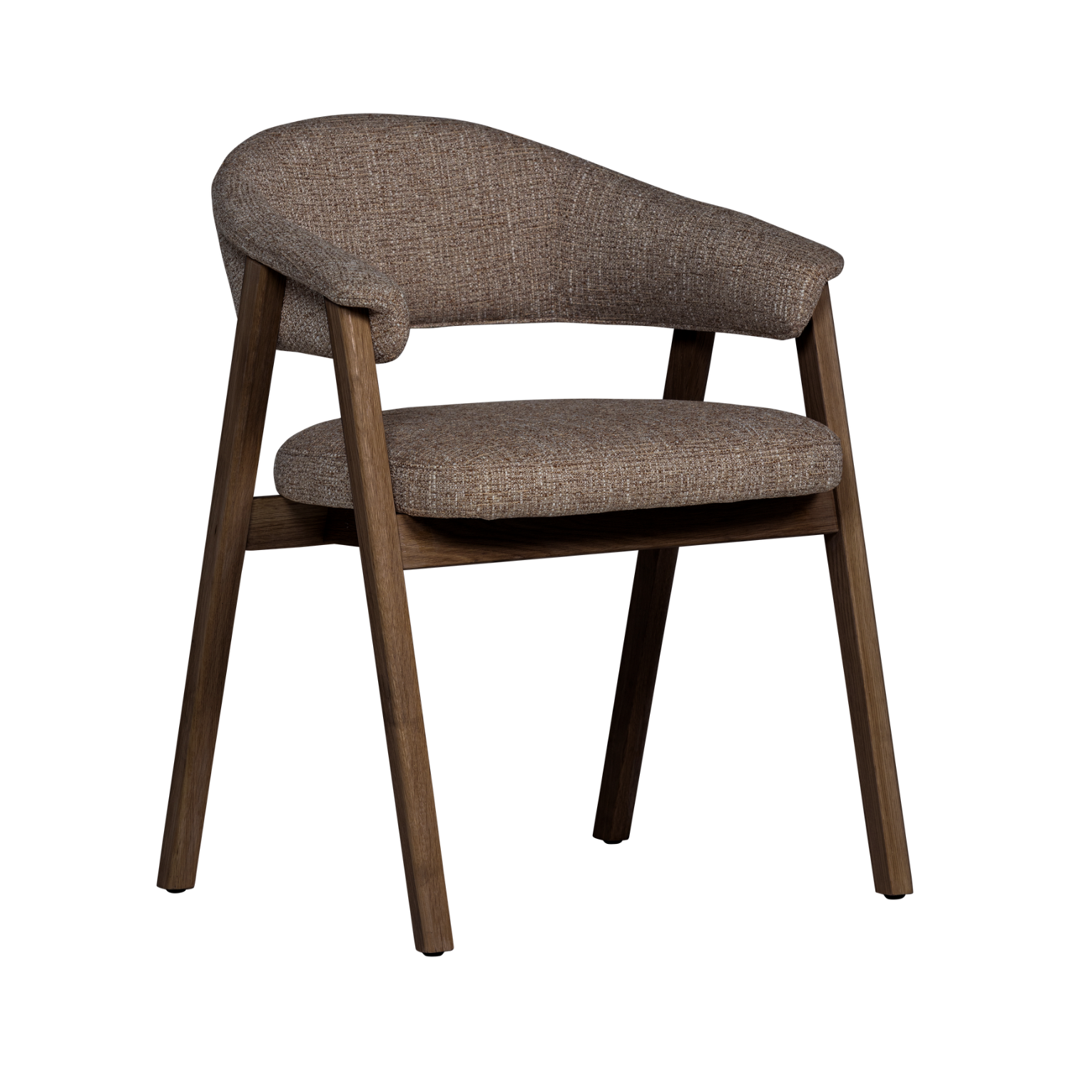 Krzesło z podłokietnikami TUNAR brązowy z ciemnobrązową drewnianą podstawą