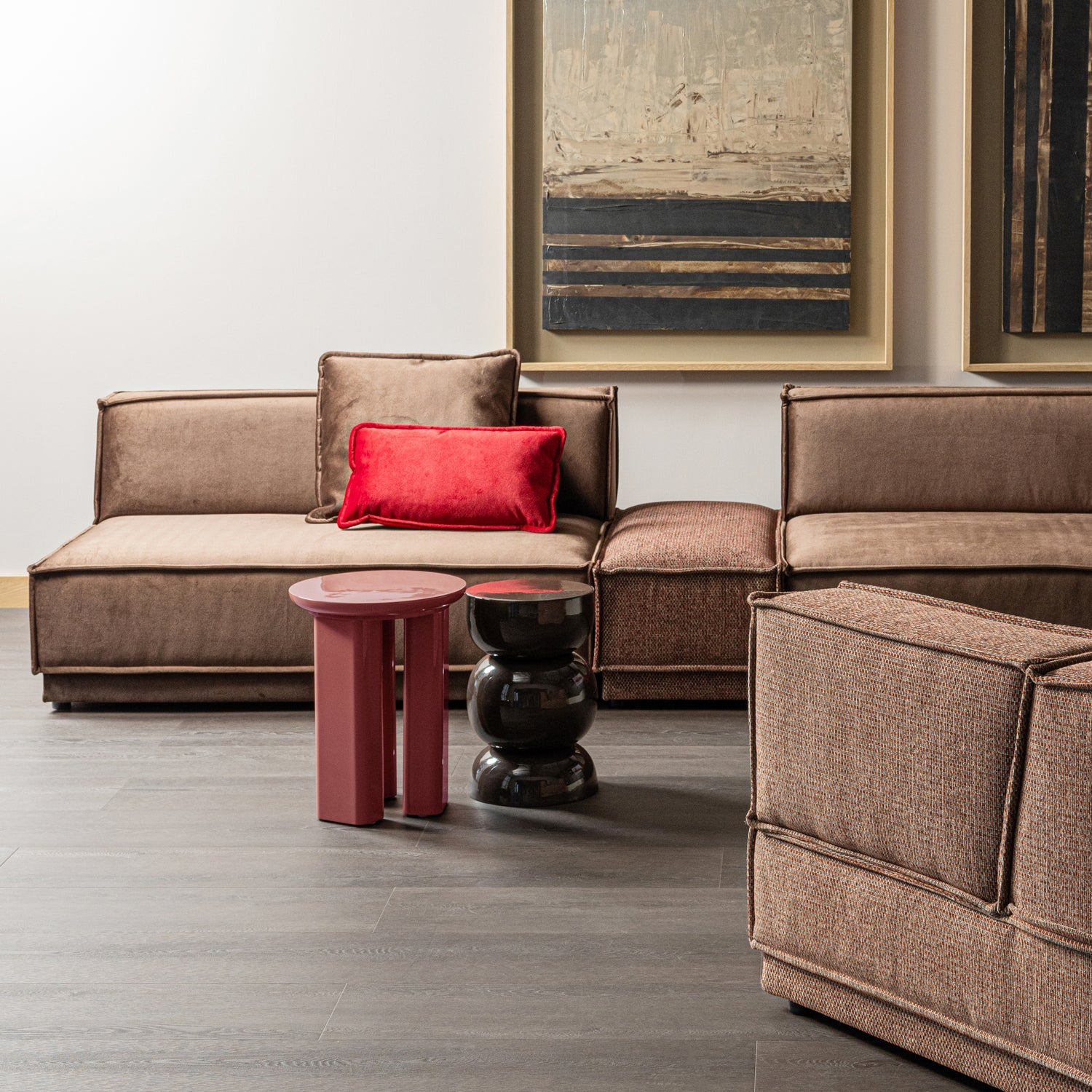 Stolik boczny ORICO ciemnoróżowy