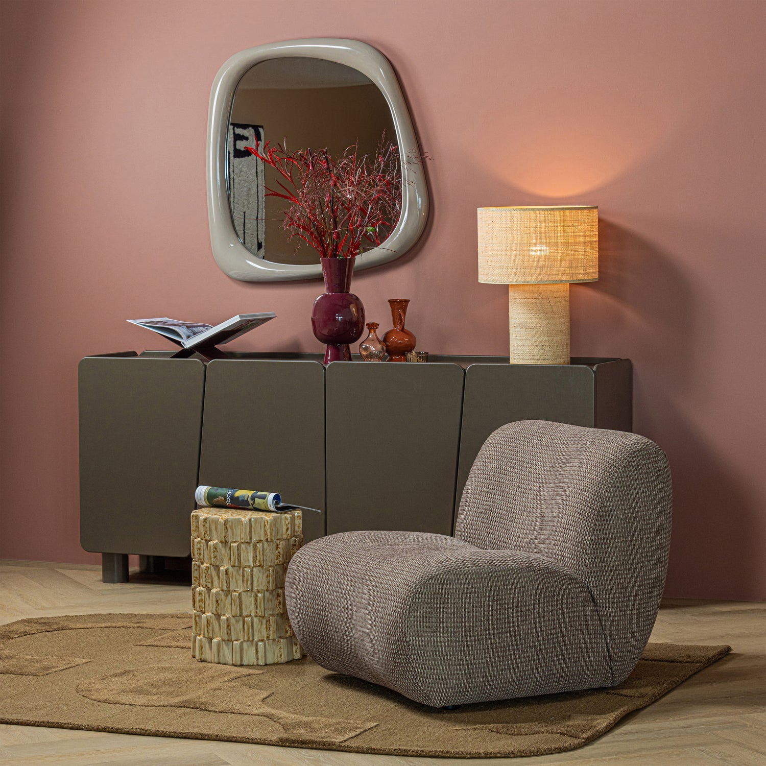 Stolik boczny AXU beżowy