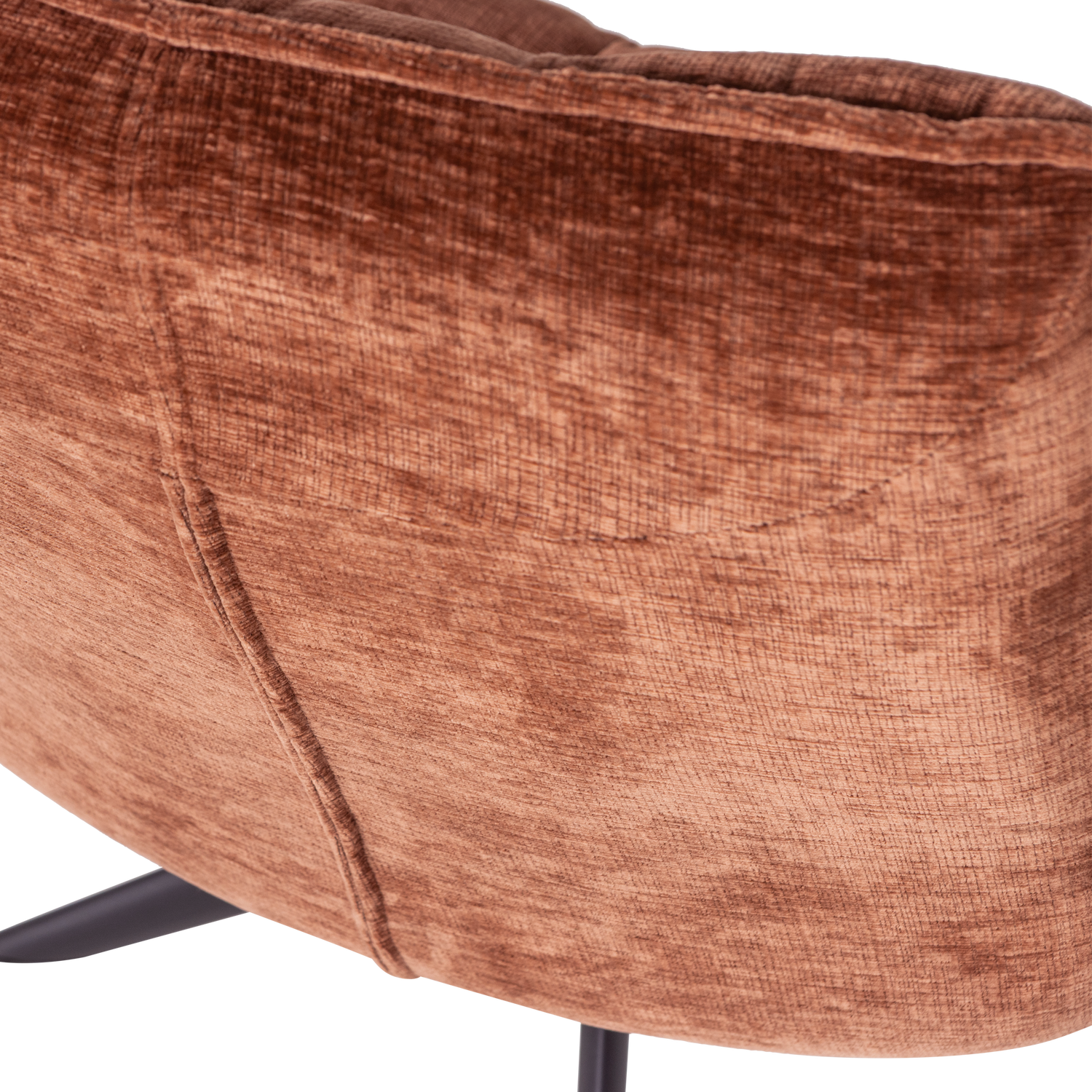 JOUKE Swivel Armchair in Rusty Brown Chenille