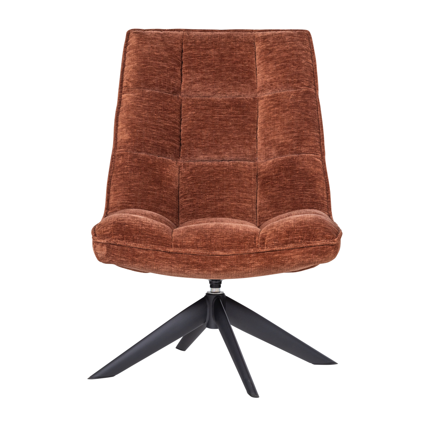 JOUKE Swivel Armchair in Rusty Brown Chenille