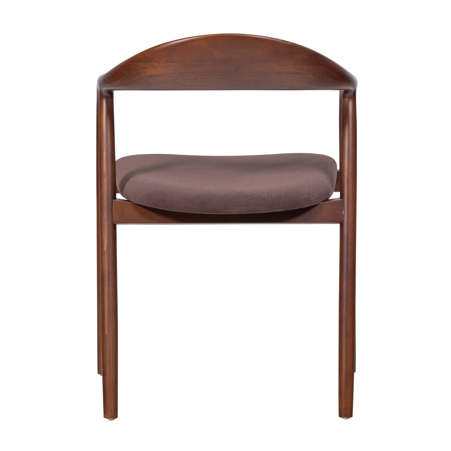 Krzesło BRAN brązowe drewno bukowe z brązową tapicerką