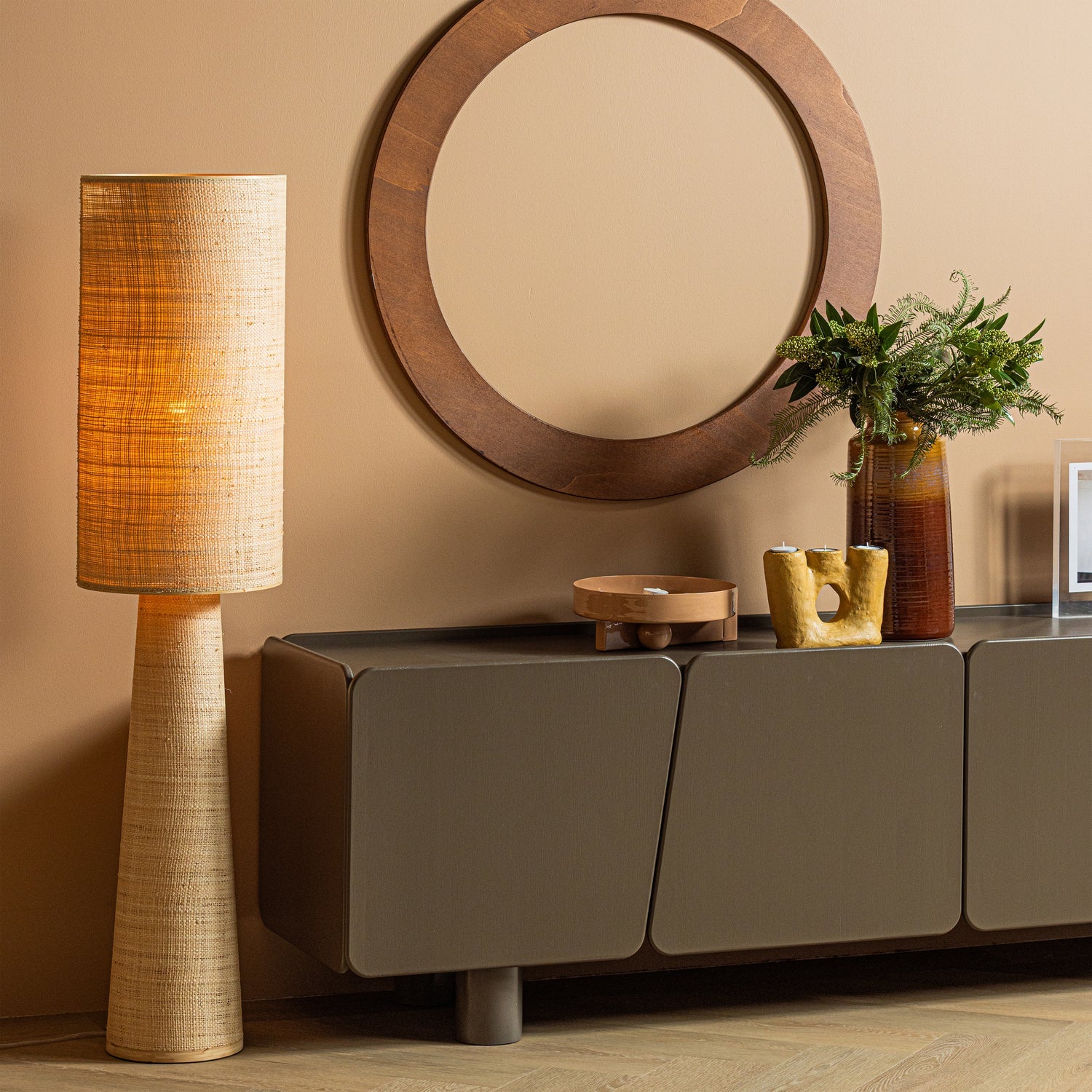 Lampa podłogowa SYRO rafia