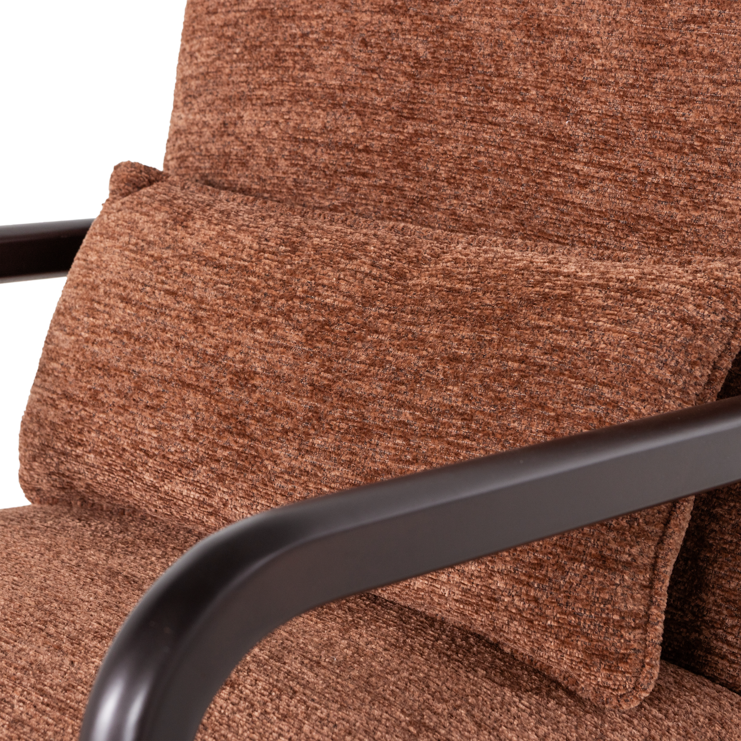Sessel MARK braunes Chenille mit schwarzem Gestell
