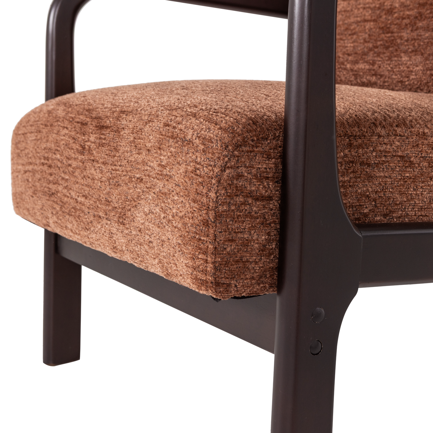 Sessel MARK braunes Chenille mit schwarzem Gestell