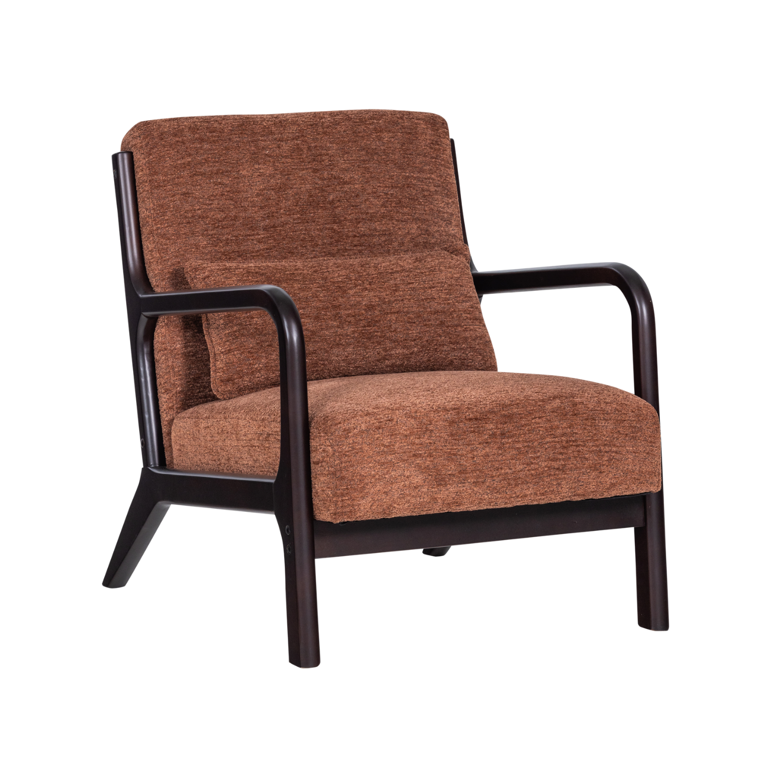 Sessel MARK braunes Chenille mit schwarzem Gestell
