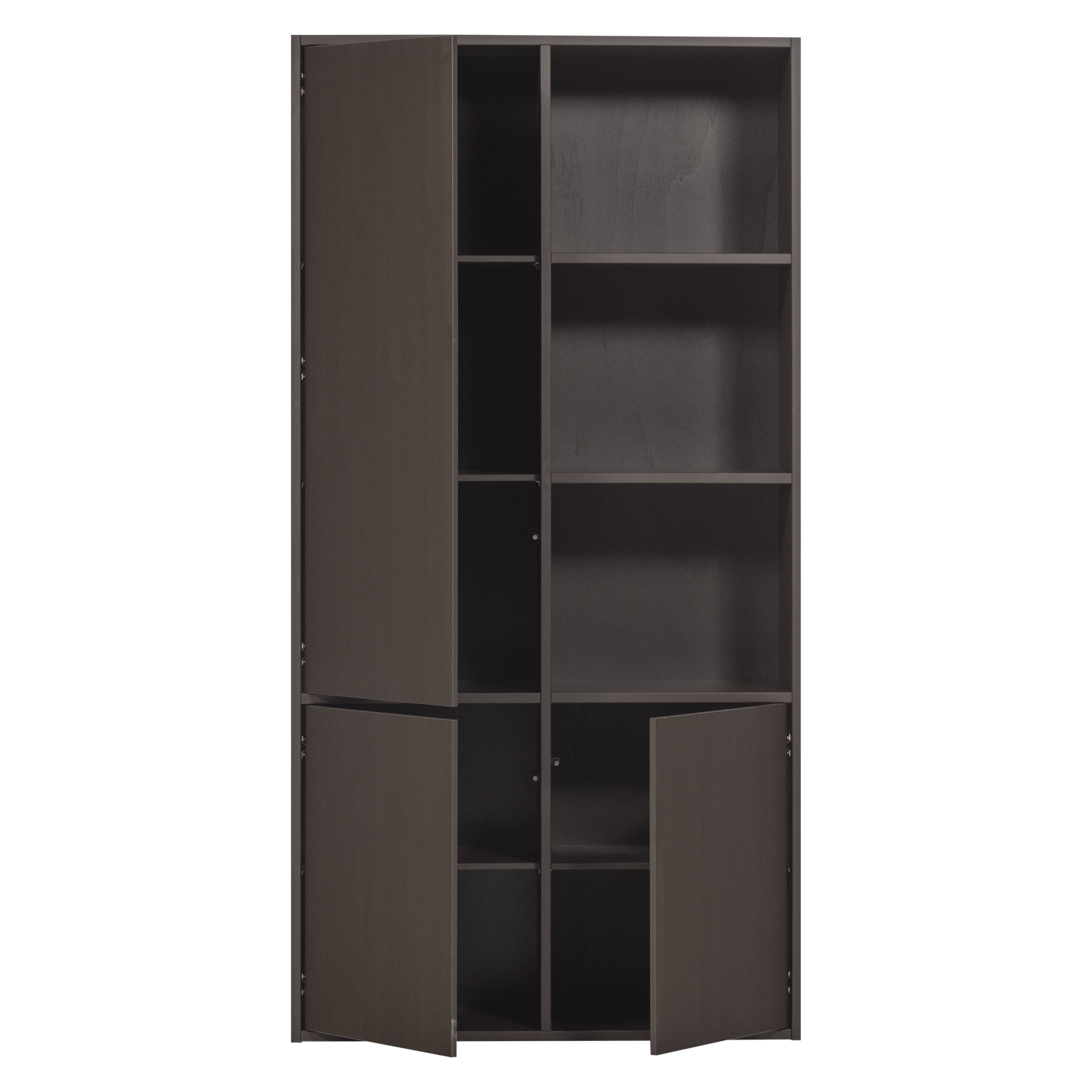 MEGGY Brown Wardrobe with Shelves