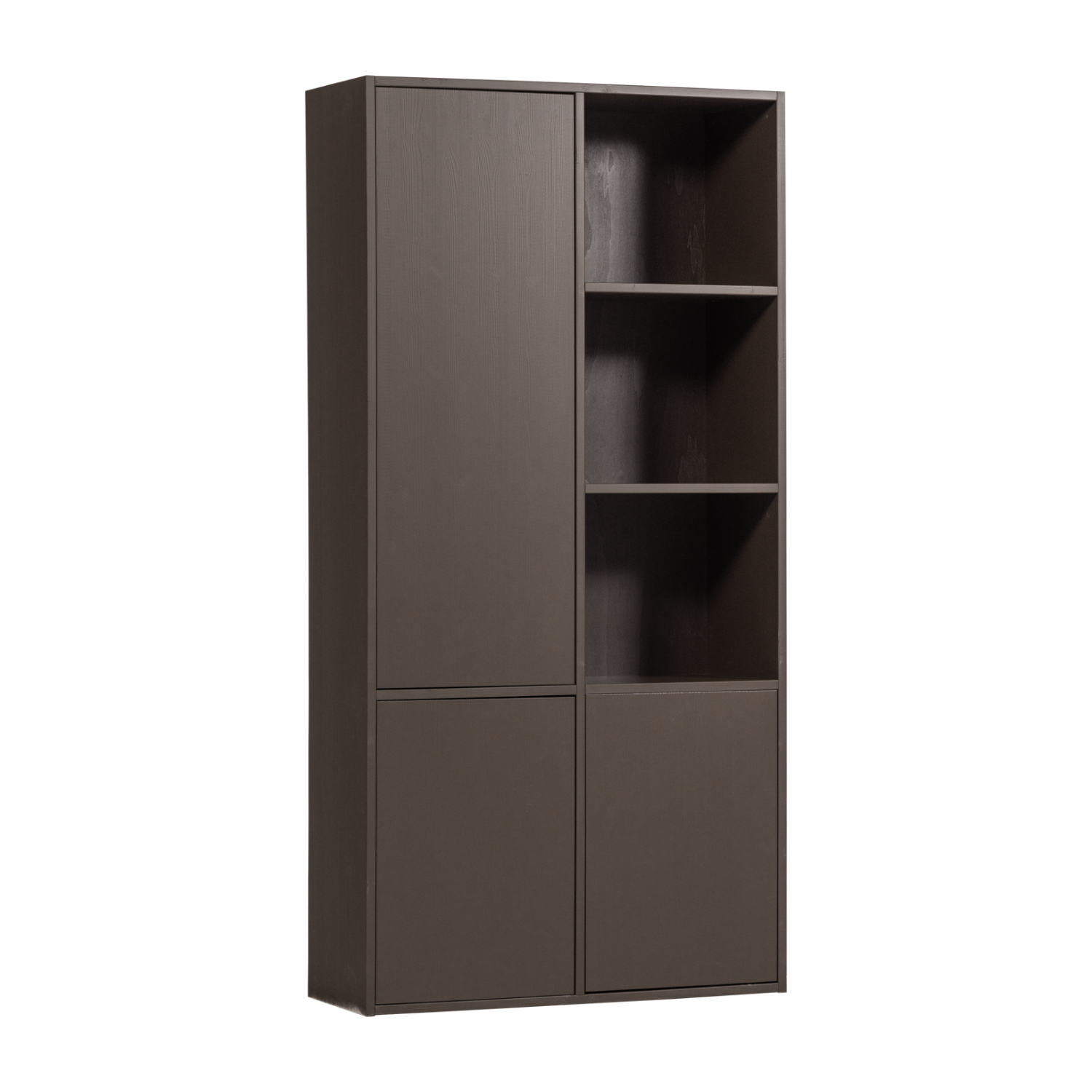 MEGGY Brown Wardrobe with Shelves
