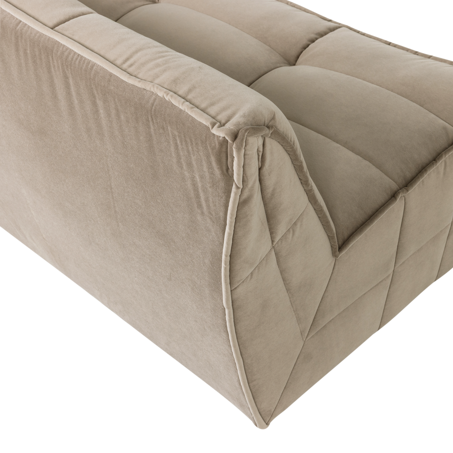 Sofa aus Samt CLUSTER - Modul für 3 Personen in Sandfarbe