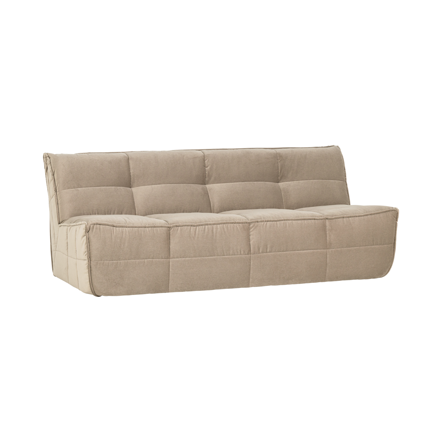 Sofa aus Samt CLUSTER - Modul für 3 Personen in Sandfarbe