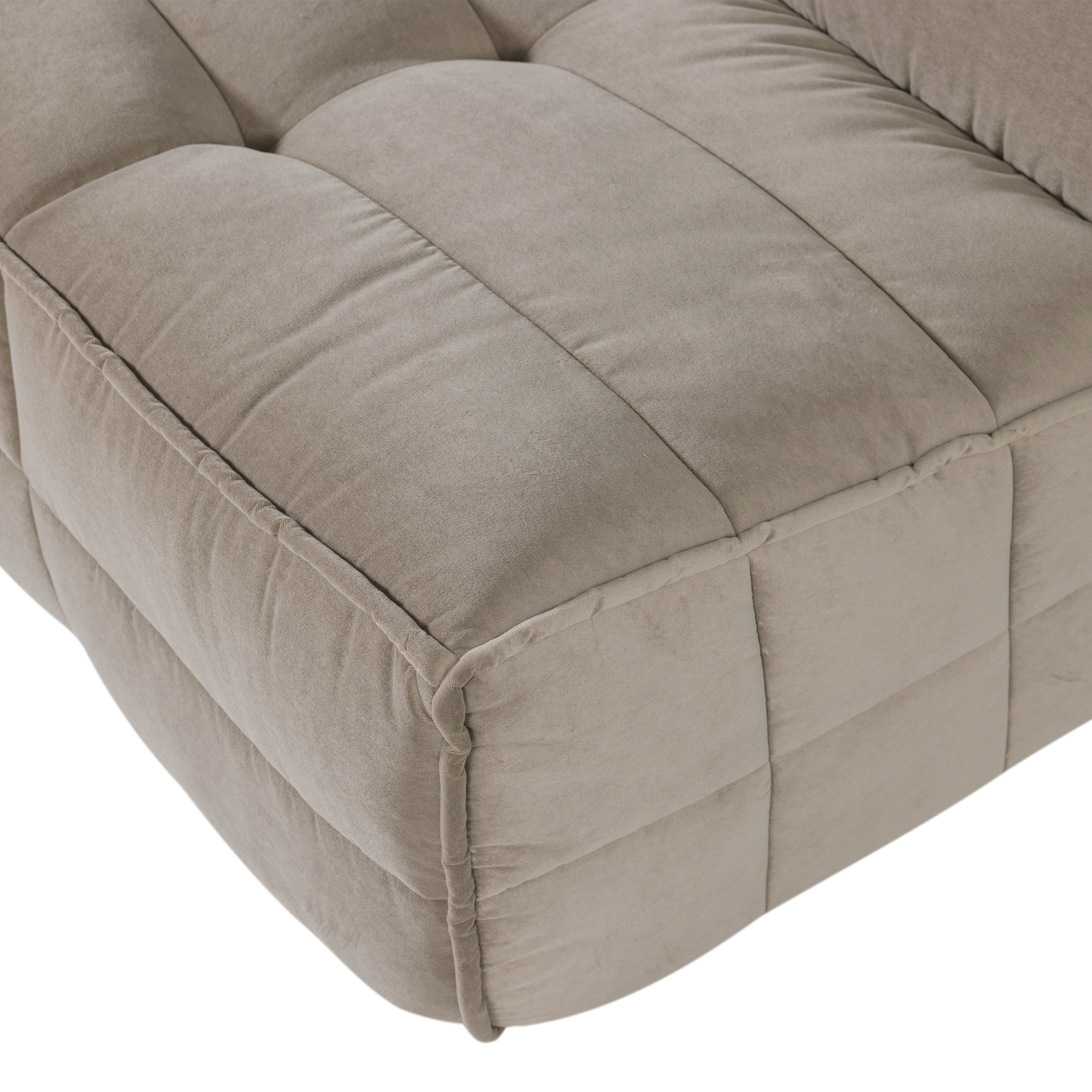 Sofa aksamitna CLUSTER - moduł 3-osobowy beżowy