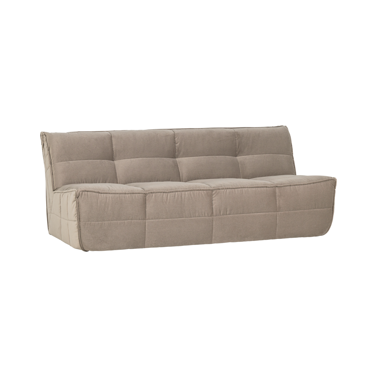 Sofa aksamitna CLUSTER - moduł 3-osobowy beżowy