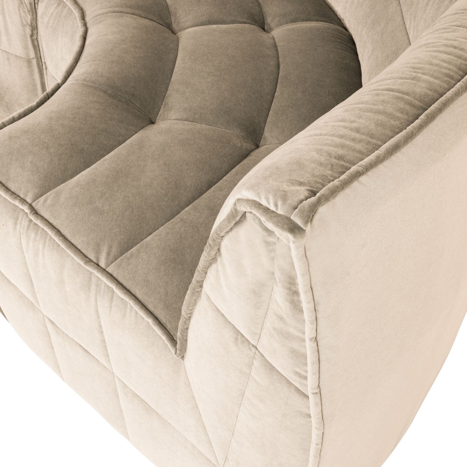 Sofa aksamitna CLUSTER - moduł narożny piaskowy