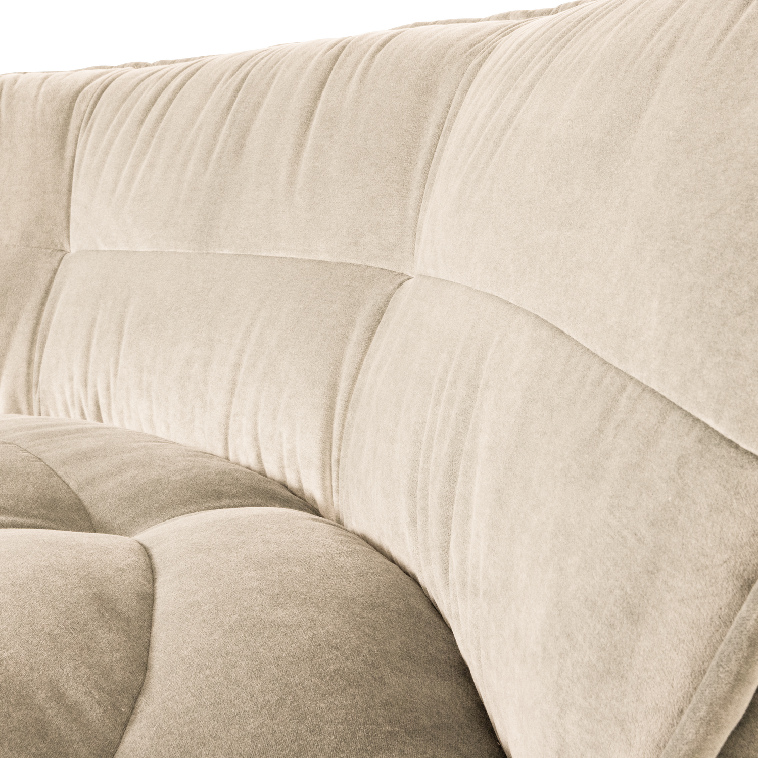Sofa aksamitna CLUSTER - moduł narożny piaskowy
