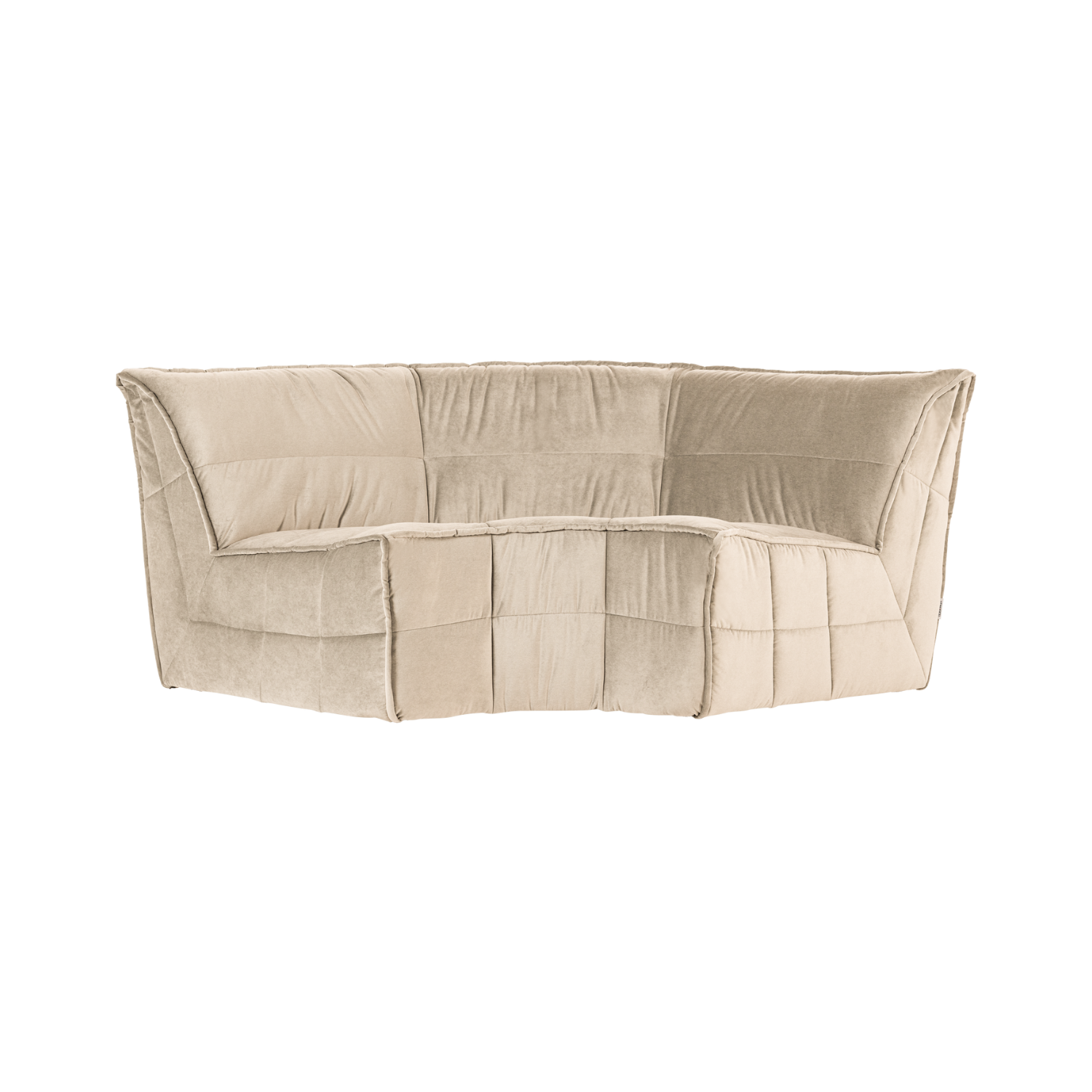 Sofa aksamitna CLUSTER - moduł narożny piaskowy